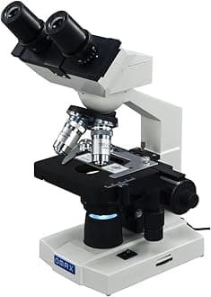 40X-2000X LED Binocular Compound Lab Microscope w/ Double Layer Mechanical Stage + Blank Slides, Cover Slips, & Lens Cleaning Paper, M82ES-SC100-LP100