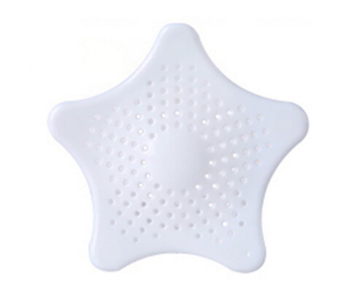 IMBS Silicone Waste Drain Hair Catcher Filter Stopper Trapper Plug for Bath Shower Basin Kitchen Sink Utility Garage Outside Drain - White