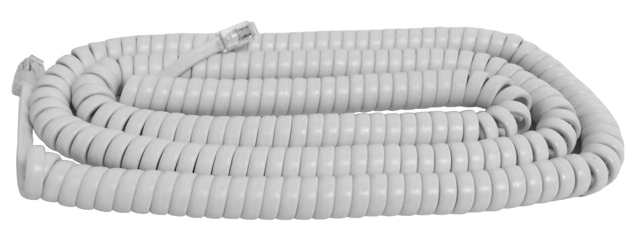 Replacement 25 Foot Long White Handset Curly Cord for AT&T Phone