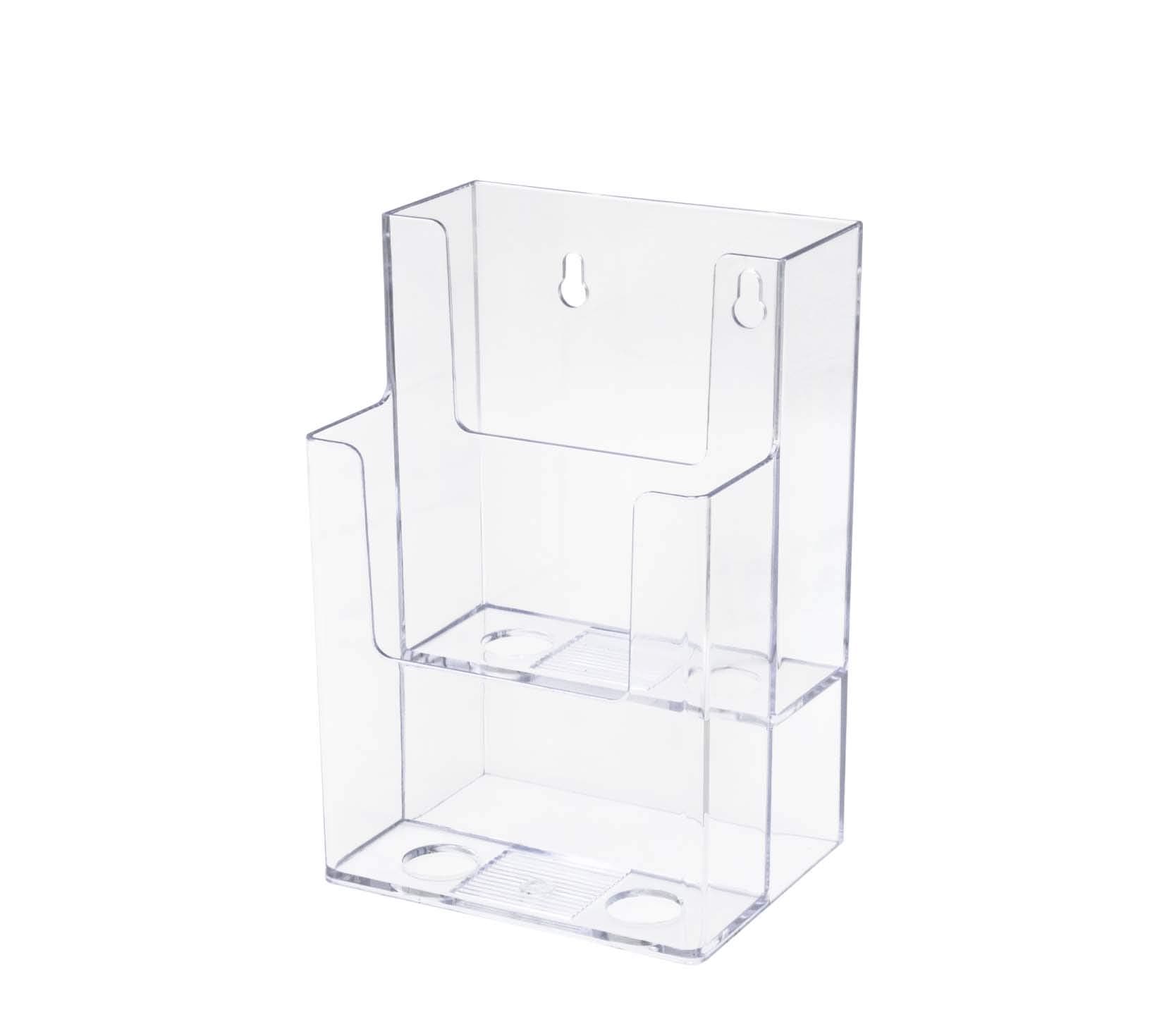 Marketing Holders Brochure Holder Countertop Wall Mount Value Pack of 50 Advertising Multi Slot Double Tier Offices Stores Hotels Rack Cards Leaflets Pamphlets