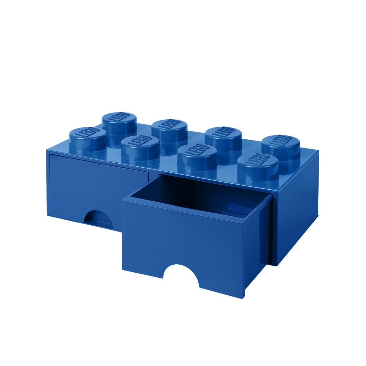 LEGO Brick with 8 Knobs and 2 Drawers BLUE - Storage Box for LEGO, Toys, Desk Drawers, and Office Supplies, Stackable Storage Box, Home Decoration