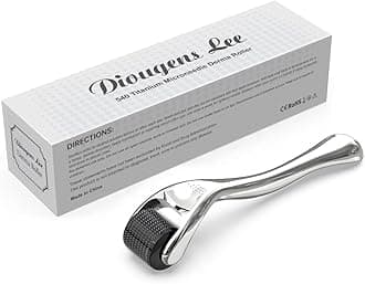 Derma Roller for Beard - Diougens Lee 540 Titanium Microneedling Roller for Face Body - with Storage Case