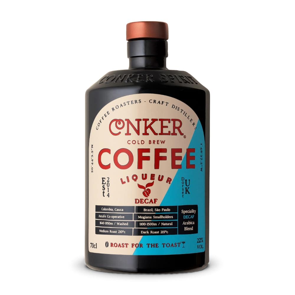 Conker Decaf Coffee Liqueur 70cl – Cold Brew Decaffeinated Espresso Liqueur, Vanilla and Browned Caramel Flavour, Coffee Liqueur Alcohol, Perfect for Espresso Martinis or Baby Guinness, 22% ABV