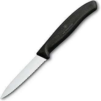 Victorinox, Blac 3.25 Inch Swiss Classic Paring Knife with Serrated Edge, Spear Point, Black, 3.25"