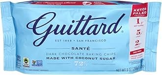Guittard Chocolate Chips Santé – 72% Dark Chocolate with Coconut Sugar, 255 g – Keto- & Paleo-Friendly, No Refined Sugar – Intense Flavor with Hints of Vanilla