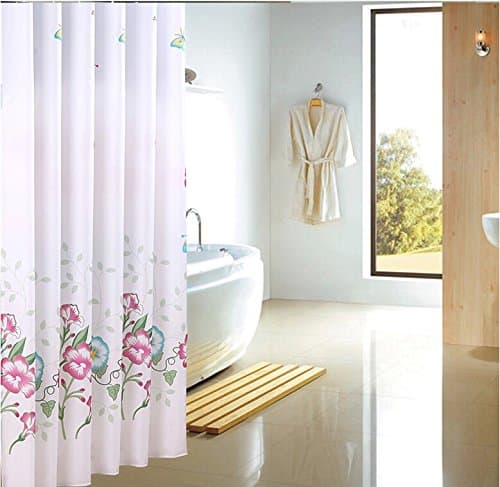 Genuine monopoly Butterfly waterproof polyester shower curtain mildew thicker heavier sinker