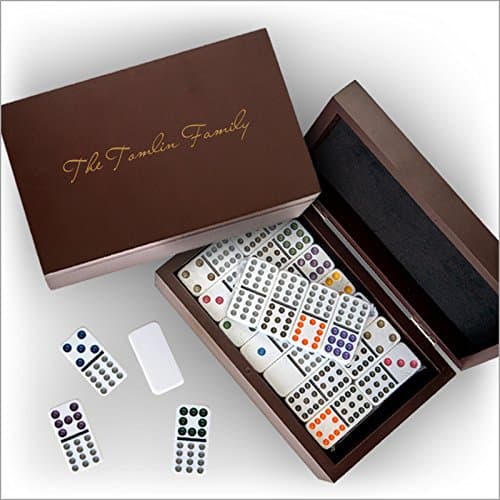 Domino Set in a Personalized Wood Box - 3558