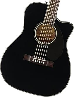 Fender Acoustic Guitar Concert Cutaway Electronics CC60SCE Black 970153006