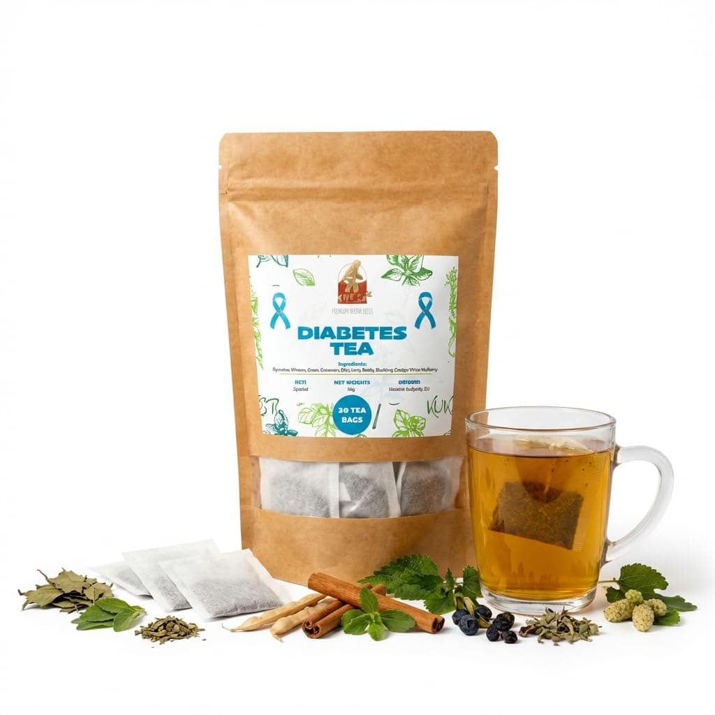 Diabetic Tea - Blood Sugar Controller Herbal Tea with Cinnamon, White Mulberry Leaves, Nettle, Stevia & Galega Herb, Flavoured, Blood Sugar Diet - 20 Tea Bags, 30g