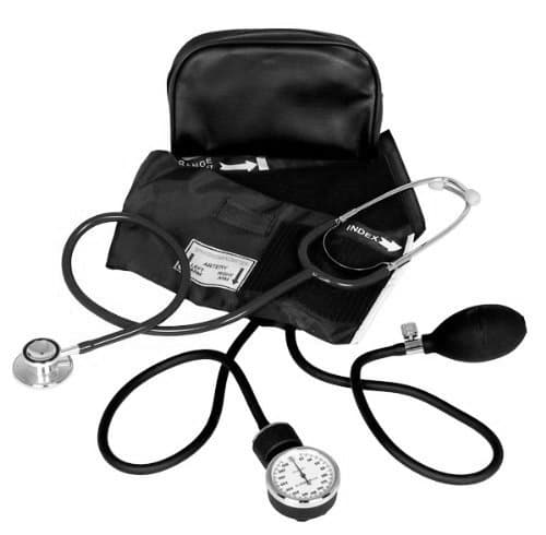 Compact Blood Pressure Kit with Dual Head Stethoscope & Pouch