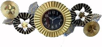 Modern Wall Clock for Living Room,Large Decorative Wall Clock, Creative Silent Clock Battery Operated for Entryway,Bedroom,Kitchen, Dining Room Metal Wall Decor (MO-12)