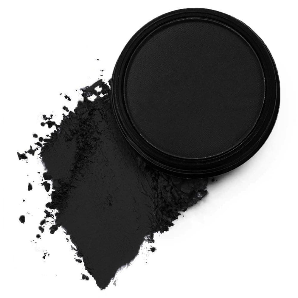 Mysense Matte Finish Black Single Eyeshadow, Pressed Powder Eye shadow High Pigment Eyeshadow Longwearing Single Pan Eye Makeup Palette