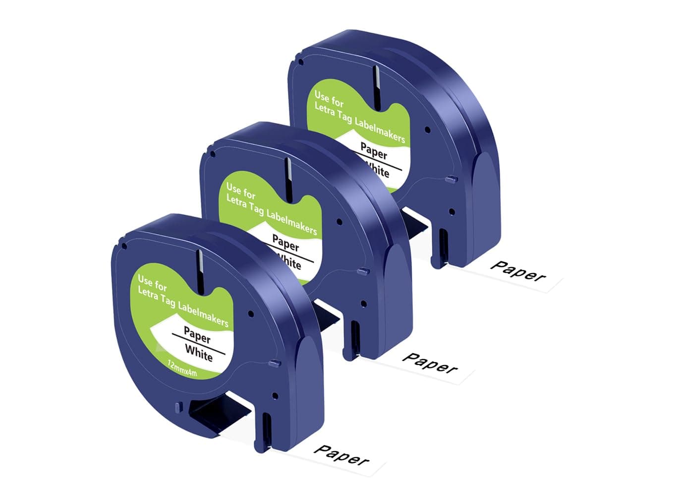 - Compatible for Dymo Letra Tag Label Maker Refills 1/2 x 13, 12mm x 4m White Paper Tape 91330 10697 S0721510 for Dynamo LetraTag LT-100H LT-100T QX50 200B XR XM 2000, 3 Pack