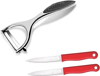 Stainless Steel Peeler for Vegetables Premiuam Quality Peeler for Potato Fruits and Vegetables with Knife Set of 2 Stainless Steel Knife for Kitchen Use Home Peeler for Kitchen with Kitchen Knife