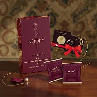 NOOKY Mini Bites for Men and Women | Premium Mood-Uplifting Dark Chocolate and Free Saucy Scratch Card | Vegan & Gluten-Free Delight (Set of 1) 20g