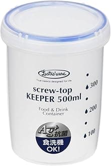 Lustroware B-2274AA Screw Top Keeper Round Food Container with Calibration, 17-Ounce, Blue