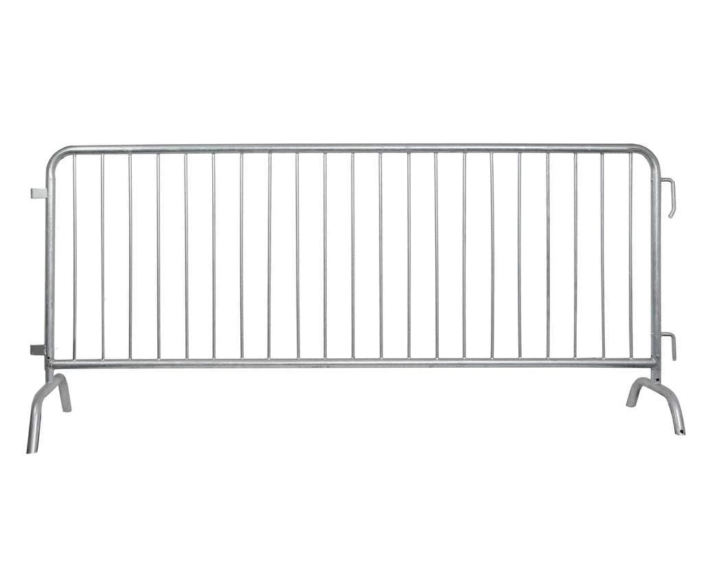 Crowd Control Warehouse Angry Bull Barricades Heavy Duty Crowd Control Metal Interlocking Barricade with Bridge Feet - 8.5 Ft. (Steel) (20 Pack)