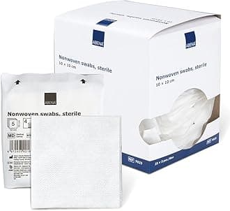 ABENA Gauze Pads, 25 Individually Packed Gauze Dressings For Wounds Sterile, 10x10cm Soft Absorbent Non Woven Swabs for Injury Dressing, Non-Adhesive Dressings for Wounds