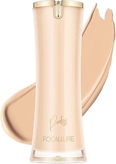 FOCALLURE PerfectBase Lasting Poreless Liquid Foundation, Medium to Full Coversage with Matte Finish, Covers Blemishes & Under-Eye Circles for All Skin Types, NE01 PORCELAIN