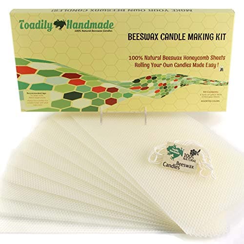 Make Your Own Beeswax Candle Kit-Includes 10 Full Size 100% Beeswax Honeycomb Sheets in Chocolate Brown and Approx. 6 Yards (18 Feet) of Cotton Wick. Each Beeswax Sheet Measures Approx. 8" x 16 1/4".