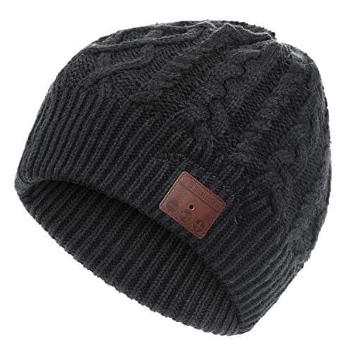Levin Upgraded Bluetooth 5.0 Beanie Hat with Headphones - Wireless Smart Beanie Headset Musical Knit Headphone with Built-in Mic for Skiing,Skateboarding & Jogging,Gift for Men/Women/Boys/Girls, black