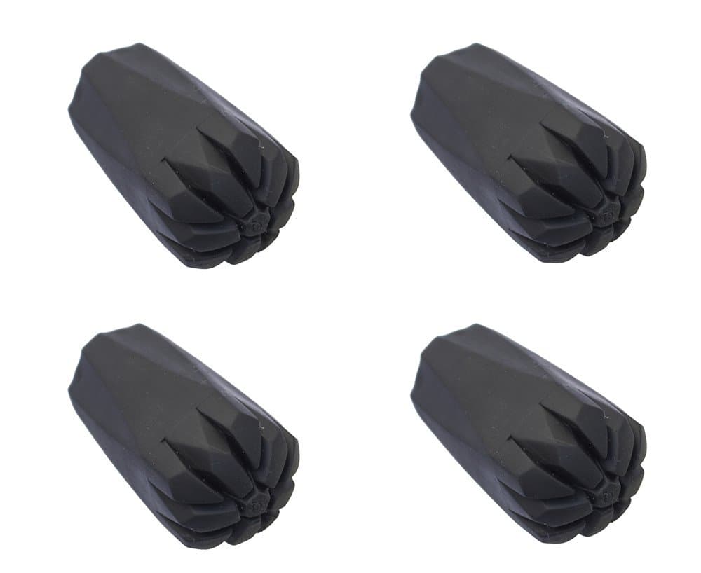 Replacement Rubber Tips Set for Trekking Poles - 2 Pairs of Heavy-Duty Durable Feet for Hiking Poles/Walking Sticks