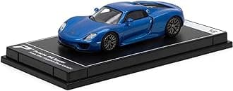 1:64 Scale Porsche 918 Spyder Sapphire Blue Metallic Hypercar League Collection No.18