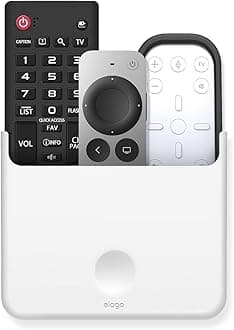 Universal Remote Holder Mount Compatible with Apple TV Remote Control and All Other Remote Controls, Strong Sticker Included, Detailed Design (Large, White)