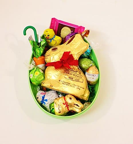 'Some Bunny Loves You' Chocolate Filled Easter Egg Basket Filled with Lindt, Ghirardelli, Dove and Ferrero