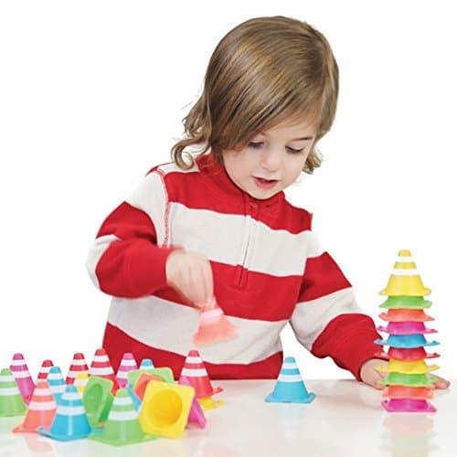Toybridge ConestaX Pyramid Builder Cones Preschool Educational Construction Kit with Bright Colors for Kids Toddlers Children