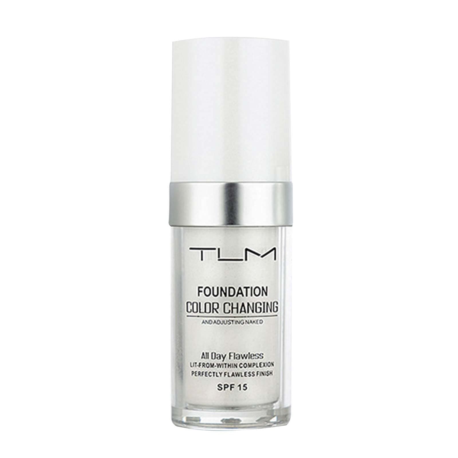 TLM Flawless Colour Changing Foundation 30ml Makeup Base Warm Skin Tone Nude Face Moisturizing Liquid Cover Concealer Long-Lasting
