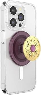PopSockets Round Phone Grip Compatible with MagSafe, Adapter Ring Included, Phone Holder, Wireless Charging Compatible - Sun Jewel Mauve