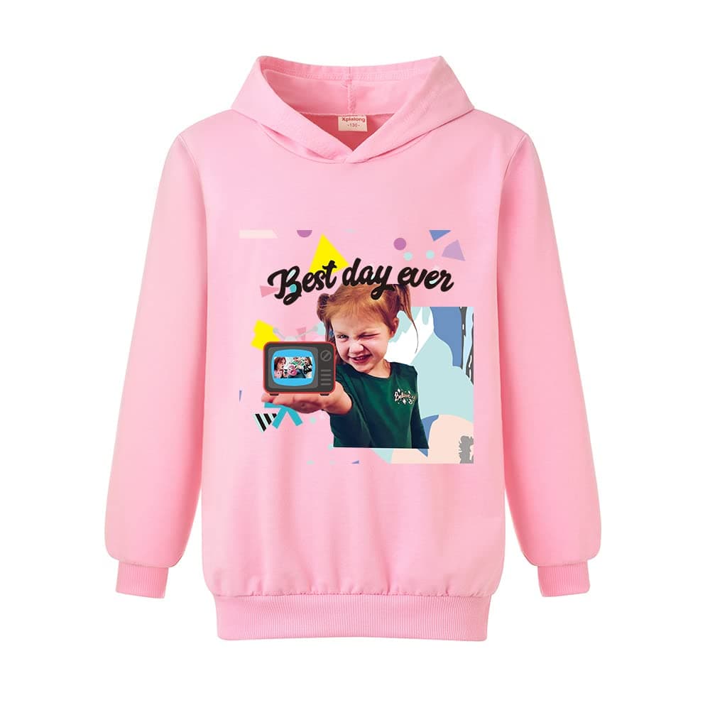 XpialongA for Adley Merch Boy Solid Color Jumper Kids Topsfor 3-13 Years Girls Fashion Sports Hoodies