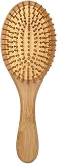Bamboo Hair Brush for Hair Growth, Natural Bamboo Bristles Detangling Wooden Paddle Hairbrush for Massaging Scalp, for Women Men and Kids, for All Hair Types, with Ergonomic handle