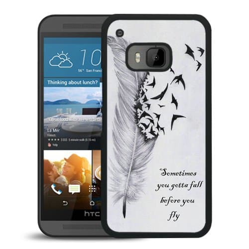 Sometimes You Gotta Fall Before You Fly Characteristic Quote black for HTC ONE M9 Phone Cover
