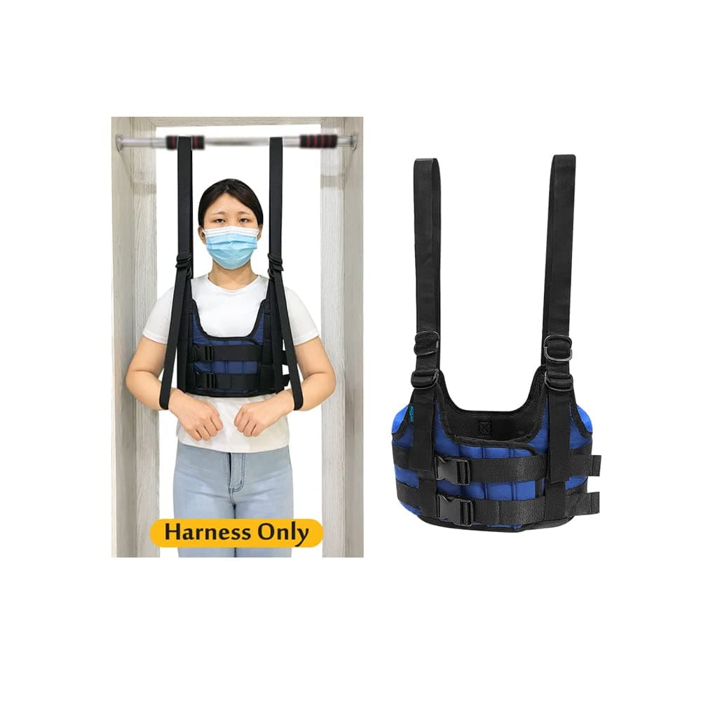 Mybow Back Stretcher Decompression Belt Lumbar Traction Inversion Table Alternative Spinal Decompression Machine Harness Back Stretching Realignment Device Herniated Disc Back Pain Relief (L 42~50")