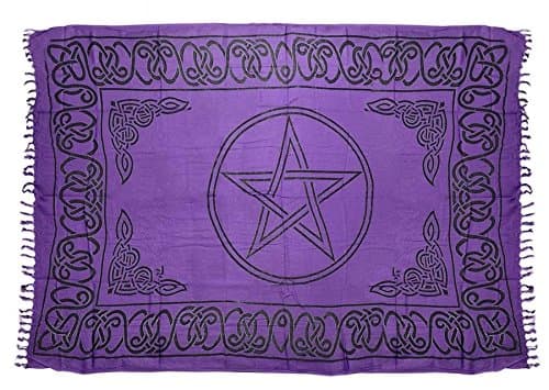 Ritual Magick Large 44" x 72" Purple Pentacle Altar Cloth Tapestry