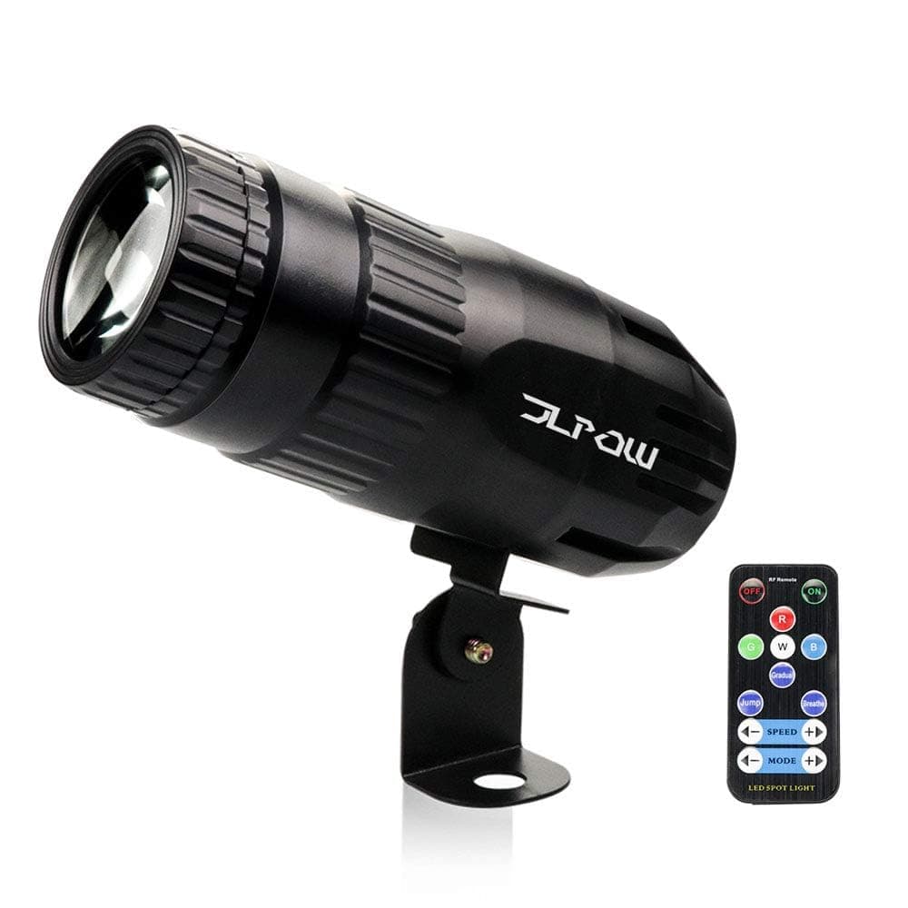 Pinspot Light with Remote, Super Bright Mirror Ball Spotlight, Mini 15W RGBW LED Beam Spot Lights Stage Effect Lighting, Best for DJ Disco Party Bar Club Show Wedding Children's Theater