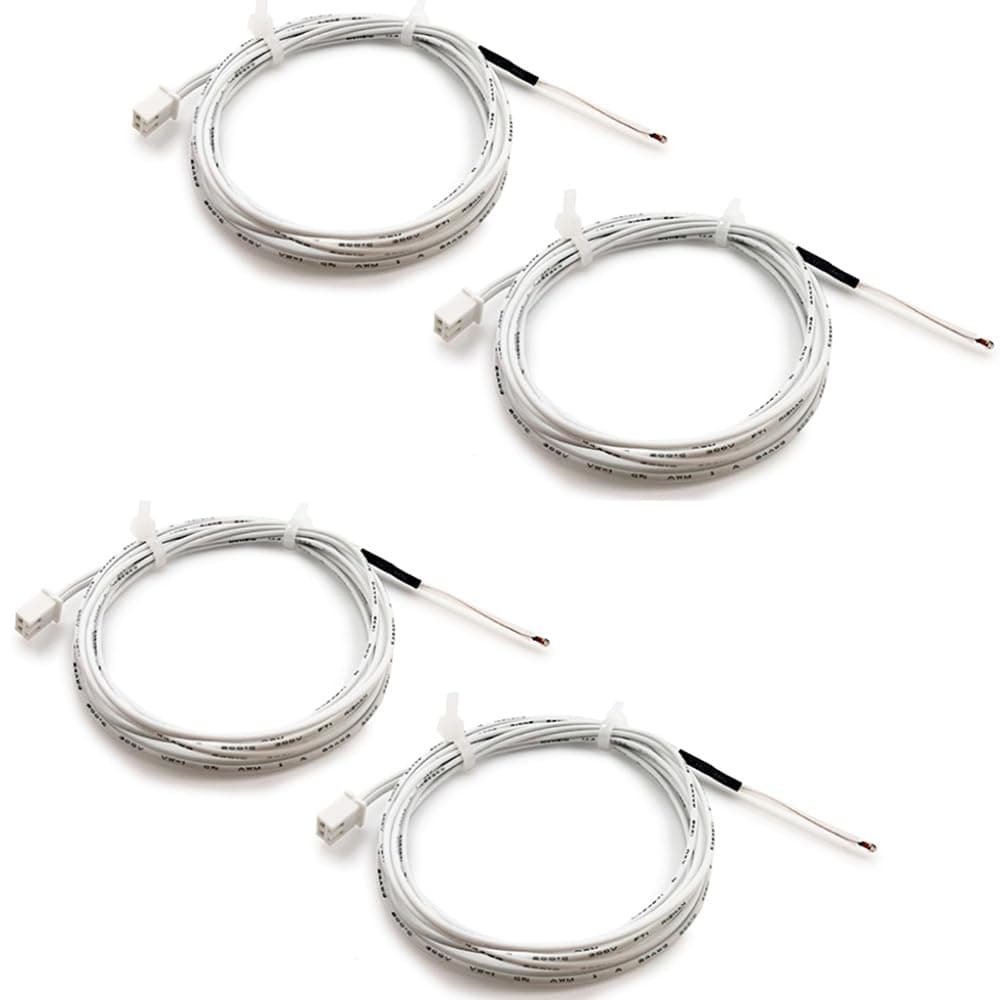 TIEXYE4Pcs Ender 3 Thermistor 1m/39.4Inches,3D Printer 100K ohm NTC 3950 Thermistor Temp Sensor Compatible for Creality Ender 3/Ender 3 Pro/Ender 3 Neo/Ender 5/Voxelab Aquila, 2Pin XH2.54,