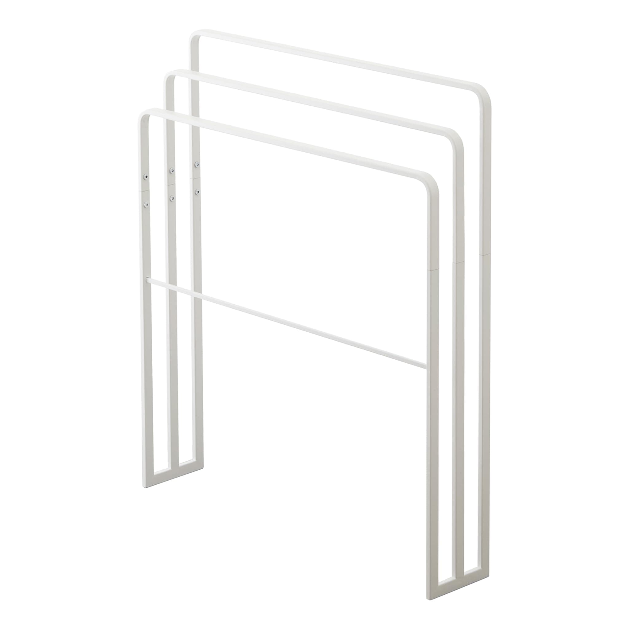 Yamazaki 4979 TOWER Bath Towel Hanger With 3 Bars, white, Steel, Minimalist, 70 x 14 x 81 cm