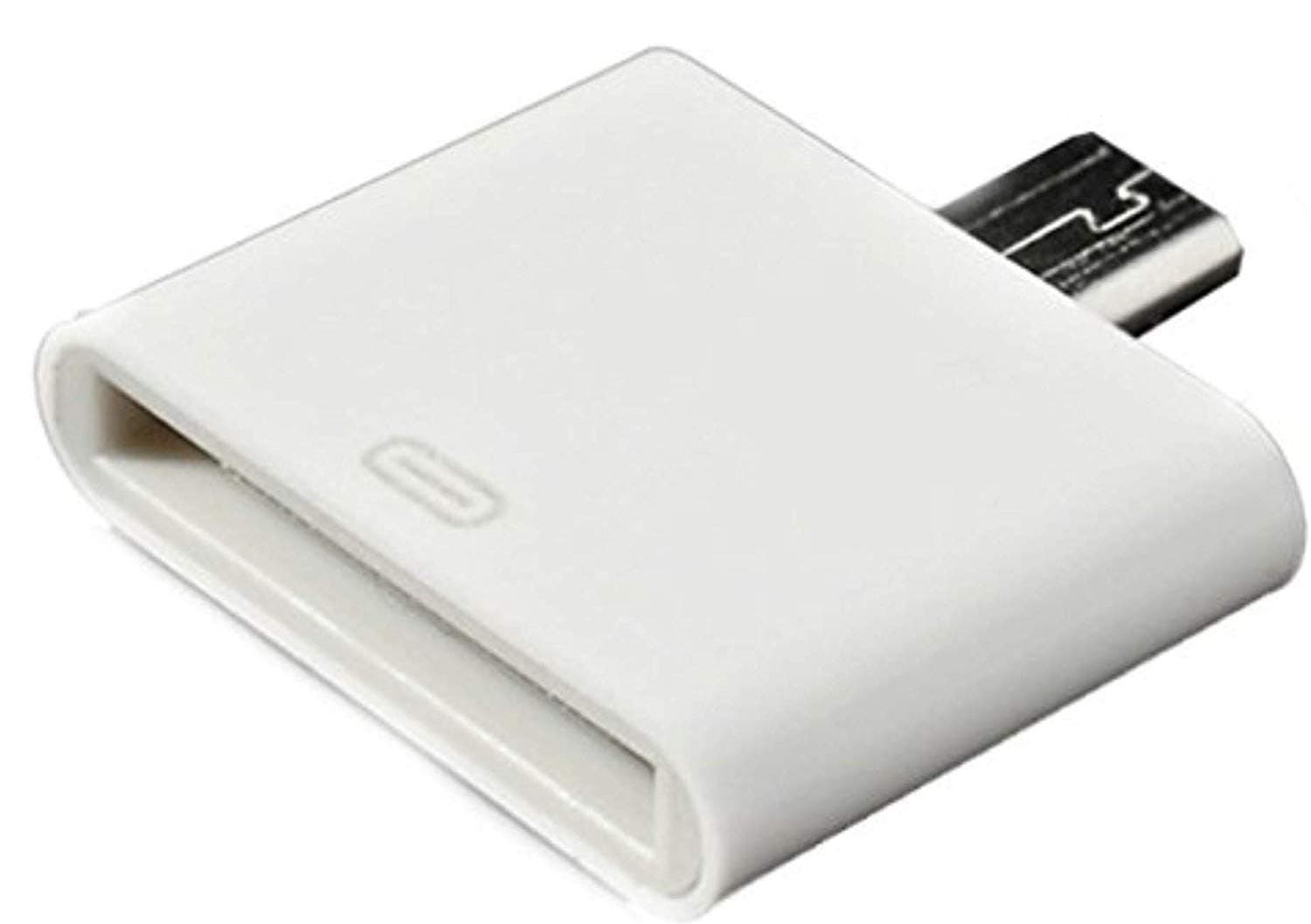 30 Pin Female to Micro USB 2.0 Male Dock Adapter Connector for iPad iPhone Samsung Galaxy HTC & Other Android Micro USB Devices