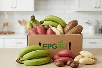 African Veggies Box Combo-2 || Cassava-1KG|| Matoki-1KG || Green Plantain-1KG || Eddoes-1KG || Red Sweet Potatoes-1KG || White Sweet Potatoes-1KG || £26.99