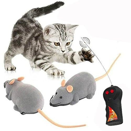 Gearmax Remote Control Toy Mouse Wireless Rat Creative Toy for Children Playing or Teasing Cat Dog (Grey)