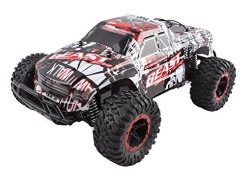 Beast Slayer Turbo Removable Body Remote Control RC Buggy Car Truck Large 1:16 Scale Size RTR w/ Working Suspension, High Speed, Radio Control Off-Road Hobby Truggy Rechargeable(Red)
