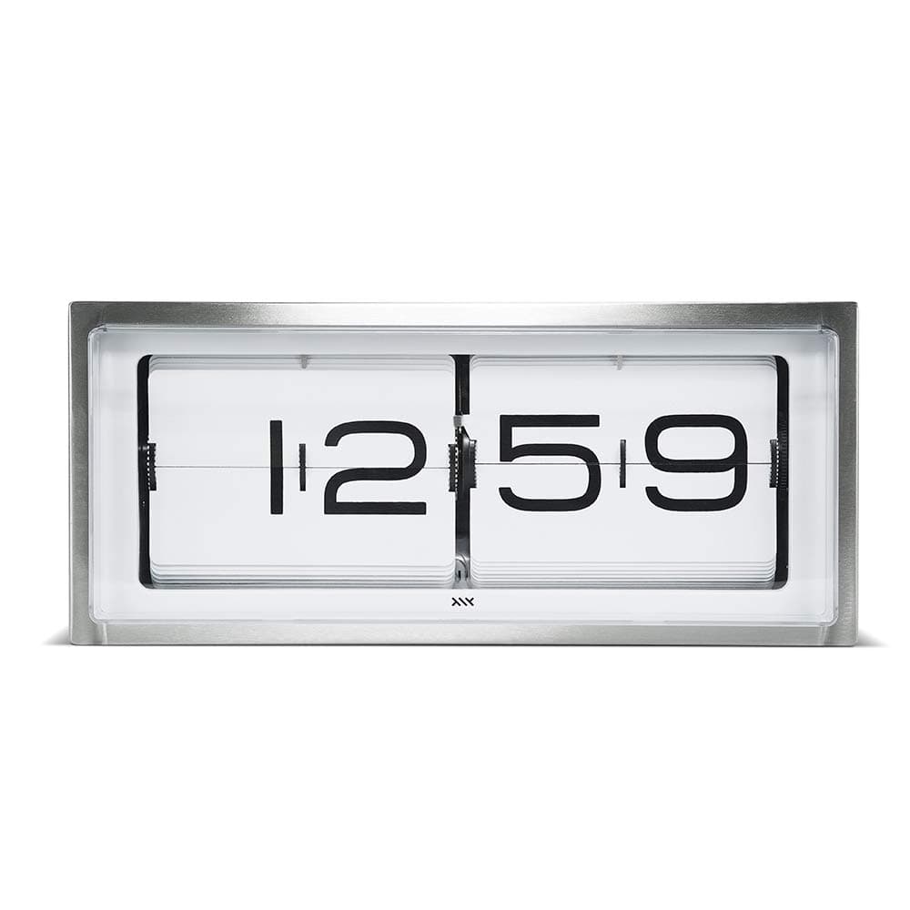 LEFF amsterdam Brick Stainless Steel 24 Hours Wall/Desk Clock, White