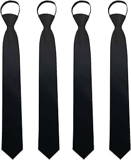 Pre-tied Adjustable Zipper Neck Ties for Men 3.15' 'Mens Necktie for Office Graduation School Uniforms