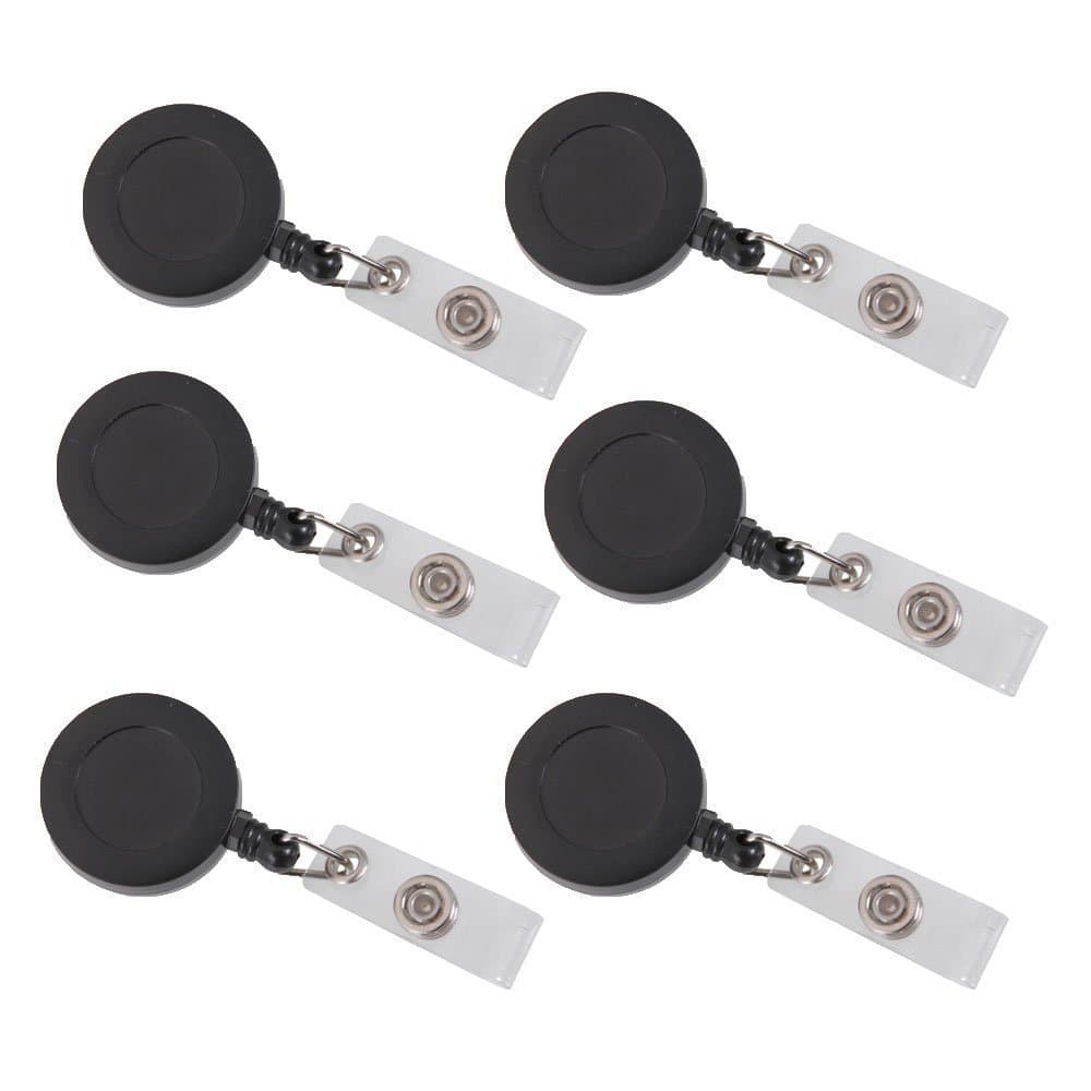 E-Tribe NEW Retractable Reel ID Badge Key Card Name Tag Holders with Belt Clip for Keys-ids-badges Black