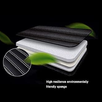 Custom All-Weather Protection Leather Car Floor Mats for Cars Sedan SUV Sports Car Waterproof Floor Mat (Black&Light Brown)