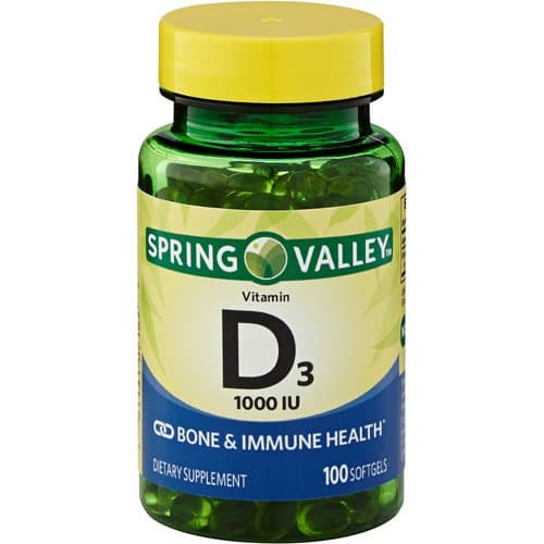 Spring Valley Vitamin D3, 1000 IU Bone & Immune Health, 100 Softgels