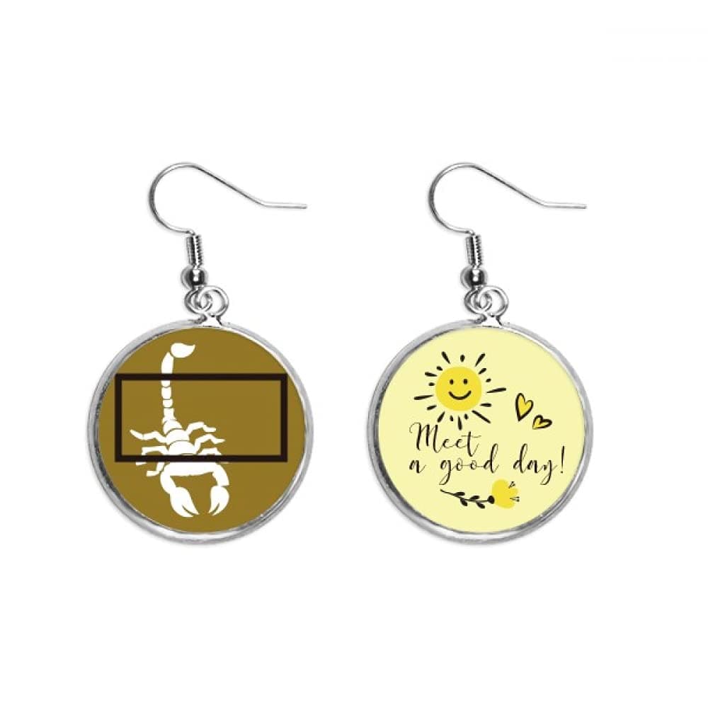 comp Scorpion Natural Insect Box Ear Drop Sun Flower Earring Jewelry Fashion